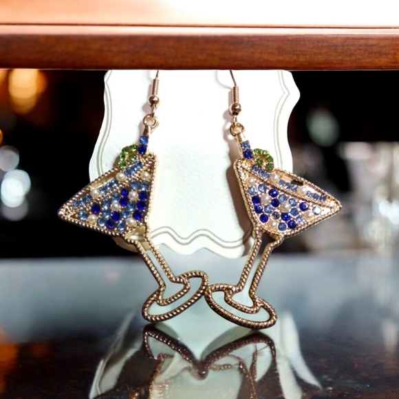 Jewelry - Martini Glass Statement Earrings – Glam Cocktail Chic 🍸✨
